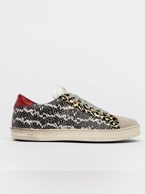 P448 John Snake-Print Low Top Lace-Up Sneakers Womens Size EU38 US7.5